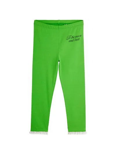 Mini Rodini Kids' To The Moon Lace Trim Trousers In Pattern