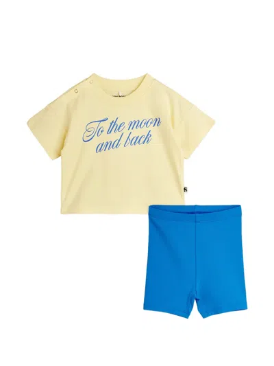 Mini Rodini Babies' To The Moon-print Shorts Set (set Of Two) In Multi