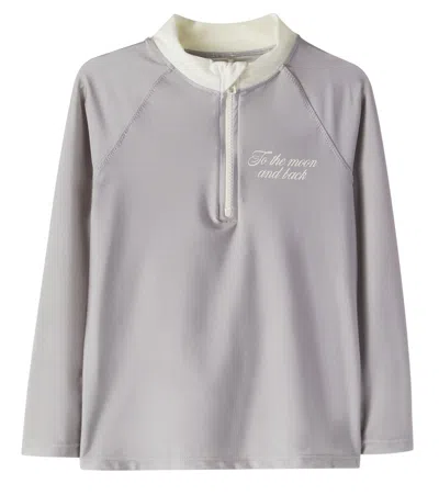 Mini Rodini Kids' To The Moon Rashguard Top In Gray