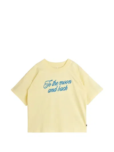 Mini Rodini Kids' To The Moon T-shirt In Yellow