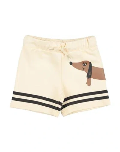 Mini Rodini Babies'  Toddler Boy Shorts & Bermuda Shorts Pastel Yellow Size 7 Cotton In Brown