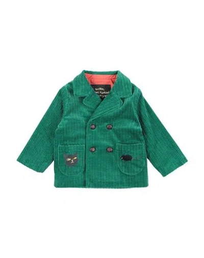 Mini Rodini Babies'  Toddler Boy Suit Jacket Emerald Green Size 7 Organic Cotton, Elastane