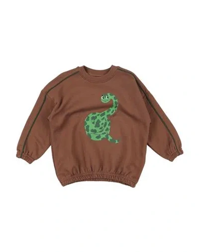 Mini Rodini Babies'  Toddler Boy Sweatshirt Brown Size 7 Organic Cotton