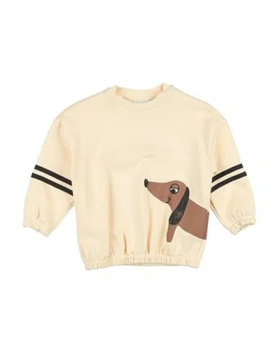 Mini Rodini Babies'  Toddler Boy Sweatshirt Cream Size 7 Cotton, Organic Cotton In White