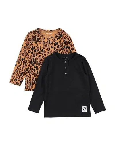 Mini Rodini Babies'  Toddler Boy T-shirt Black Size 3 Lyocell, Elastane In Brown