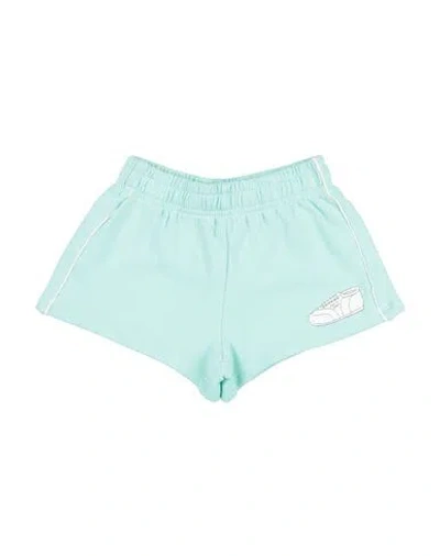 Mini Rodini Babies'  Toddler Girl Shorts & Bermuda Shorts Light Green Size 6 Organic Cotton In Blue