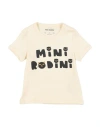 Mini Rodini Toddler Girl T-shirt Ivory Size 7 Cotton In White