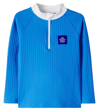 Mini Rodini Kids' Travel Agency Rashguard Top In Blue
