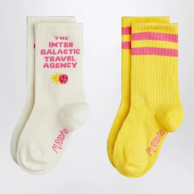 Mini Rodini Travel Agency Socks (2-pack) For Girls In Multi