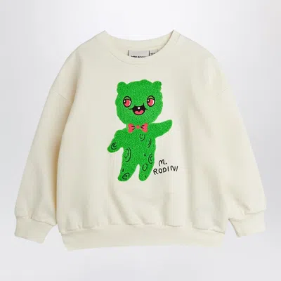 Mini Rodini Unisex Chenille Alien Sweatshirt In White