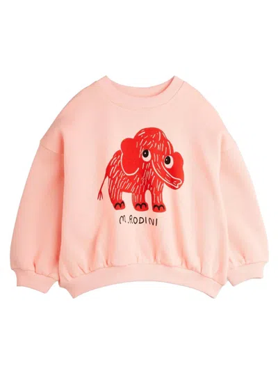 Mini Rodini Unisex Mini Elephant Sweatshirt In Pink