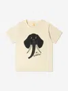 Mini Rodini Unisex Organic Cotton Elephant T-shirt 1 - 3 Mths White In White