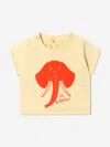 Mini Rodini Unisex Organic Cotton Elephant T-shirt In Yellow