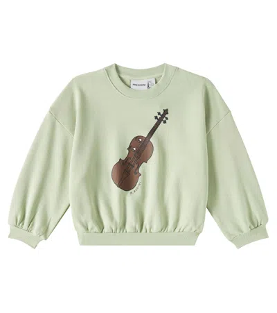 Mini Rodini Kids' Violin Cotton Jersey Sweatshirt In Green