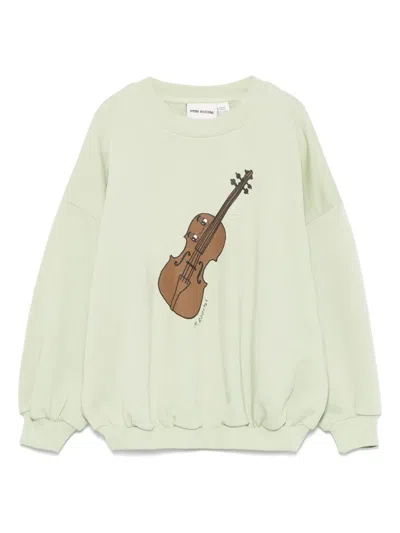 Mini Rodini Kids' Violin Sweatshirt In Green