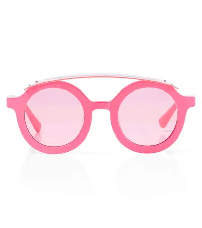 Mini Rodini Kids' Visor Round Sunglasses In Pink