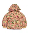 Mini Rodini Water-resistant Alpine Flowers Puffer Jacket In Yellow