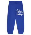 Mini Rodini What's Cooking Wool And Cotton Sweatpants In Blue