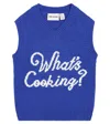 Mini Rodini What's Cooking Wool-blend Sweater Vest In Blue