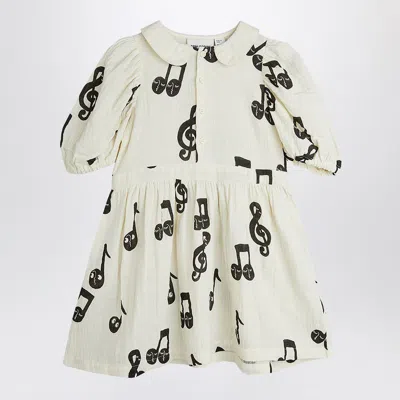 Mini Rodini Kids' White Dress With Musical Notes