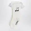 Mini Rodini White Socks With Musical Note In White