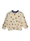 Mini Rodini White Sweatshirt With All-over Ladybugs Embroidery In Cotton Girl In White