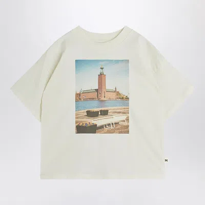 Mini Rodini White T-shirt With Municipal Print In Neutral