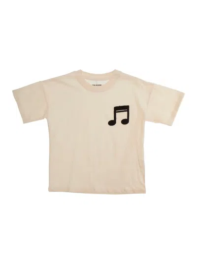 Mini Rodini Kids' White T-shirt With Embroidery On The Front In Cotton Boy