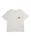 Mini Rodini White T-shirt With Front Pocket And Ladybug Embroidery In Cotton Boy In White