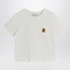 Mini Rodini White T-shirt With Front Pocket And Ladybug Embroidery In Cotton Boy In White