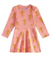 Mini Rodini Winter Flowers Cotton Dress In Pink