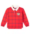 Mini Rodini X E. T. Checked Cotton Polo Sweater In Red
