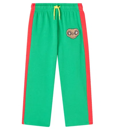 Mini Rodini Kids' X E. T. Cotton Jersey Sweatpants In Green