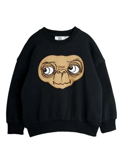 Mini Rodini Babies' X E.t. Appliqué-detail Sweatshirt In Black