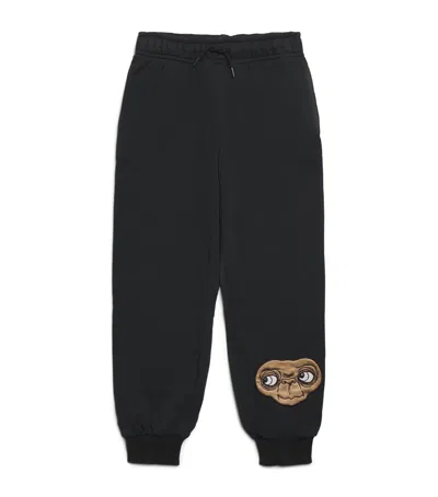 Mini Rodini Kids' X E.t. Cotton Sweatpants In Black