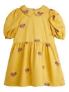 Mini Rodini X E.t. Graphic-print Peter Pan-collar Dress In Yellow