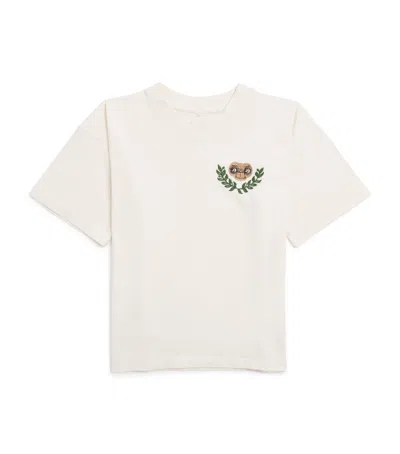 Mini Rodini Kids' X E.t. Organic Cotton Embroidered T-shirt In Neutral