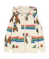 Shop Mini Rodini Bloodhound Zip-up Hoodie In White