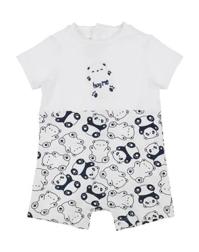Minibanda By Sarabanda Newborn Boy Baby Jumpsuits & Overalls White Size 1 Cotton, Elastane