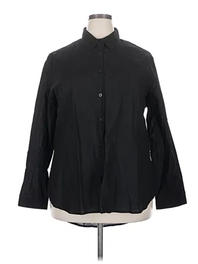 Minibee 3/4 Sleeve Button Down Shirt In Black