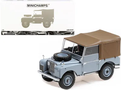 Minichamps 1949 Land Rover Rhd (right Hand Drive) Gray With Brown Canopy 1/18 Diecast Model Car By