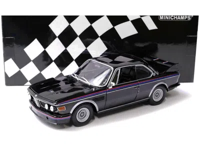 Minichamps 1973 Bmw 3.0 Csl Black With Red And Blue Stripes Limited Edition To 444 Pieces Worldwide 1/18 Diecas