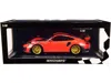 Minichamps 2018 Porsche 911 Gt2rs (991.2) Weissach Package Orange With Carbon Stripes And Golden Magnesium Whee