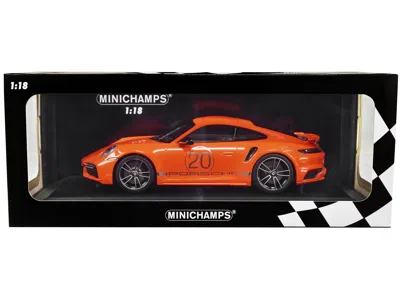Minichamps 2021 Porsche 911 Turbo S With Sportdesign Package #20 Orange With Silver Stripes Limited Edition To