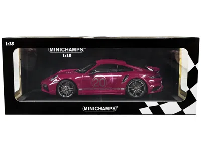 Minichamps 2021 Porsche 911 Turbo S With Sportdesign Package #20 Red Violet With Silver Stripes Limited Edition