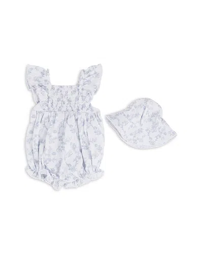 Miniclasix Girls' Bubble Romper & Hat Set - Baby In Blue