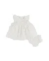 Miniclasix Girls' Floral Lace Dress & Matching Bloomers Set - Baby In Ivory