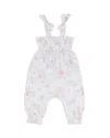 Miniclasix Girls' Smocked Floral Overalls - Baby In Multi