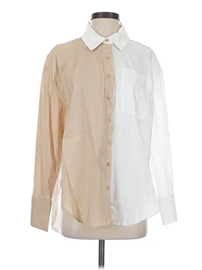 Pre-owned Minim La Long Sleeve Button Down Shirt In White