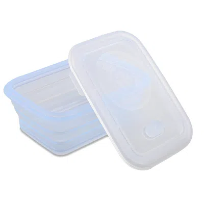 Minimal Collapsible Silicone Food Storage Container Set Of 6 - 1160 ml - Clear In White